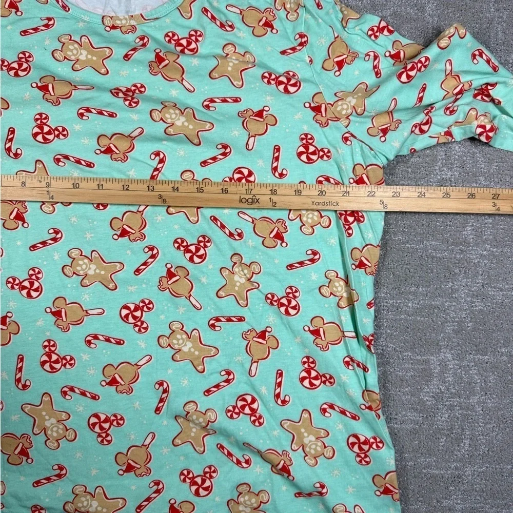 Disney Gingerbread Candy Cane Mickey Mouse Adult PJ Set Womens Size XL - Picture 2 of 9